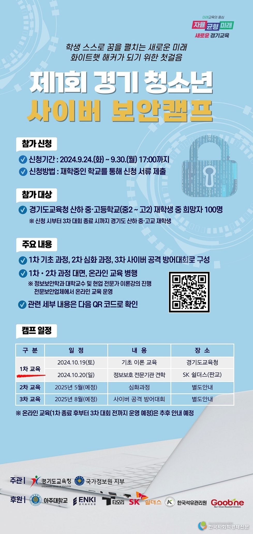 (사진)경기도교육청 제1회 경기청소년<br>
사이버 보안캠프