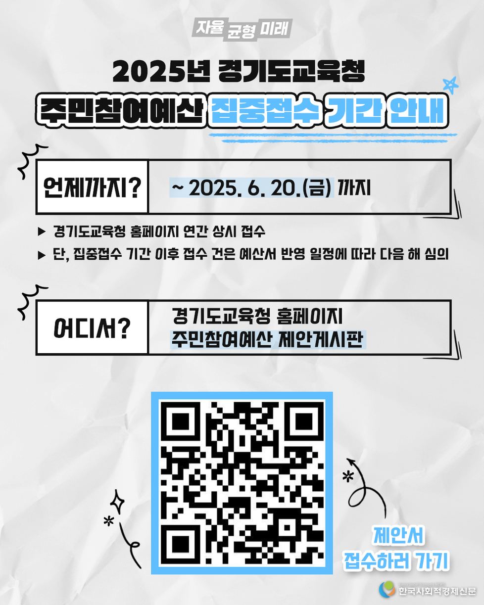 (사진)주민참여예산 제안서 집중 접수 홍보물