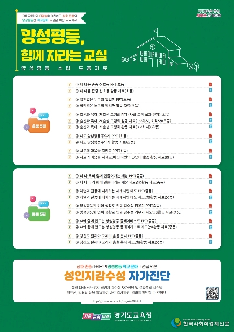 (사진)교실 속 양성평등 확산…맞춤형 수업자료 보급