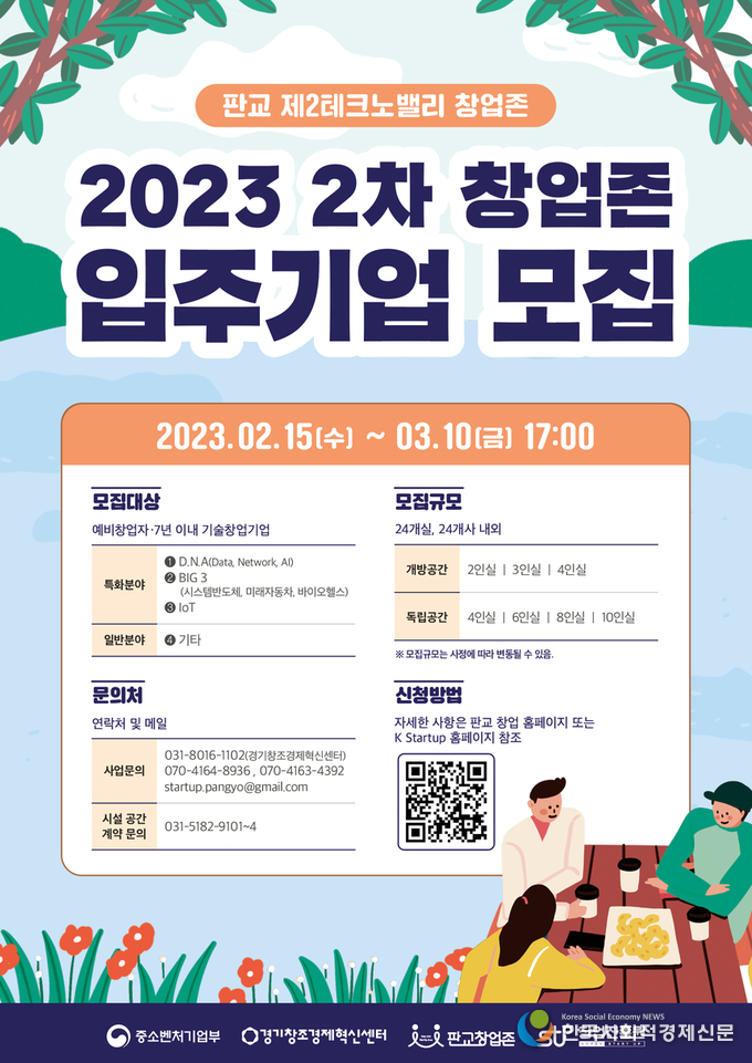 판교 창업존, 2023년 2차 입주기업 모집
