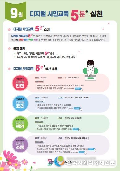 경기도교육청, 학교에서 디지털 시민교육 5분+ 실천해요