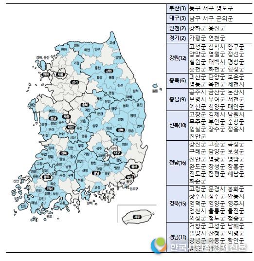 인구감소지역 지정 현황